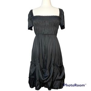 Ketz-ke black rayon blend bubble dress with sweep pockets size S